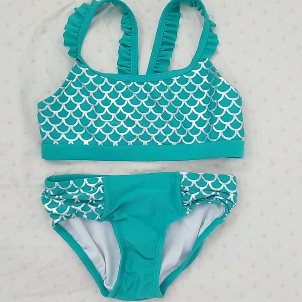 Cat & Jack mermaid 2 piece ruffle swim suit